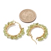 Natural Peridot Hoop Earring EJEW-JE05709-02-3
