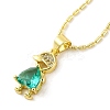 Brass Pave Cubic Zirconia Boy Love Pendant Necklaces for Women LS-NJEW-S430-01G-04-1