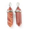 Natural Red Line Jasper Pointed Pendants G-M378-01P-A34-2