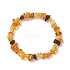 Natural Amber Beads Stretch Bracelets for Women BJEW-JB13256-01-2