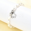 304 Stainless Steel Elephant Charm Bracelets for Women BJEW-C098-13P-1