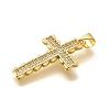 Rack Plating Brass Micro Pave Cubic Zirconia Pendants KK-L226-005G-09-2