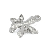Brass Crystal Rhinestone Letter Links Connector Charms KK-S395-06P-K-2