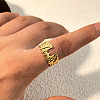 Bat Hammered 304 Stainless Steel Cuff Rings RJEW-S626-03G-1
