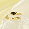 Snake 304 Stainless Steel Enamel Cuff Rings for Women RJEW-G338-10G-02-3