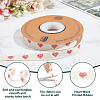 30 Yards Cotton Heart Word Printed Ribbon OCOR-WH0086-87F-4