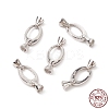 Anti-Tarnish Rhodium Plated 925 Sterling Silver Key Clasps STER-F037-140P-4