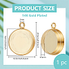 1Pc 925 Sterling Silver Flat Round Pendant Cabochon Settings STER-BC0003-40G-2