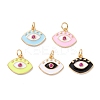 Rack Plating Brass Micro Pave Orchid Cubic Zirconia Pendants ZIRC-P095-02G-1