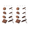 Coconut Brown Wood Stud Earring Findings EJEW-TA0010-06P-27