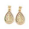 Brass Micro Pave Cubic Zirconia Pendants ZIRC-P106-34G-2