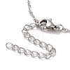 304 Stainless Steel Heart Pendant Necklace with Clear Cubic Zirconia for Women NJEW-G019-05P-4