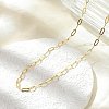 Brass Paperclip Chain Necklaces X-NJEW-A042-17G-02-1