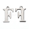 Tarnish Resistant 304 Stainless Steel Alphabet Charms STAS-H122-F-P-1
