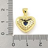Heart Rack Plating Brass Micro Pave Cubic Zirconia Charms KK-Z053-17G-05-3