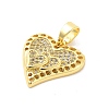 Rack Plating Brass Micro Pave Cubic Zirconia Pendants KK-M082-03G-2