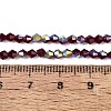 AB Color Plated Transparent Glass Beads Strands GLAA-G127-01J-2