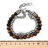 Natural Tiger Eye Round Beads Multi-strand Bracelets BJEW-D330-02P-08-5