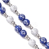 Acrylic & CCB Plastic Beaded Rosary Necklaces with Alloy Cross Pendant NJEW-JN05856-02-5