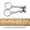 2Pcs 304 Stainless Steel Enamel Keychain KEYC-FS00034-02-3
