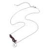 Natural Garnet Chip & Constellation Pendant Necklaces NJEW-JN05084-10-4