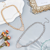 2Pcs 2 Colors Crystal Rhinestone Heart Pendant Necklaces Set with Alloy Curb Chains NJEW-AN0001-88-7