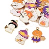16Pcs 8 Styles Light Gold Tone Alloy Enamel Pendants ENAM-FP0003-19-4