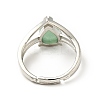 Gemstone Teardrop Adjustable Rings RJEW-G264-01P-4