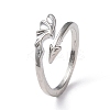 Alloy Wing Open Cuff Ring for Women RJEW-K239-17D-AS-3