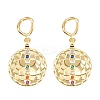 Brass Micro Pave Colorful Cubic Zirconia Dangle Hoop Earrings EJEW-G471-42G-4