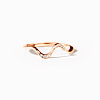 Wave Shaped 925 Sterling Silver Micro Pave Clear Cubic Zirconia Finger Rings RJEW-H230-28B-RG-1