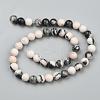 Natural Pink Zebra Jasper Beads Strands G-P231-01-4mm-5