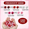 1000Pcs 5 Colors Valentine's Day Round Dyed Natural Wood Beads WOOD-YW0001-13-2