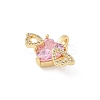 Brass Micro Pave Clear Cubic Zirconia Pendants KK-R213-20G-2