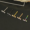 304 Stainless Steel Crystal Rhinestone 3 Flat Round Nose Bone Rings WGC36FF-04-1