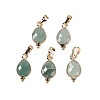 Natural Green Aventurine Faceted Pendans KK-L218-004G-06-1