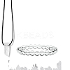 Natural Quartz Crystal Beads Stretch Bracelets & Pendant Necklaces Sets for Men PW-WGF85DB-06-1