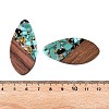 Transparent Resin and Walnut Wood Pendants LS-RESI-T057-05J-4