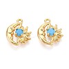 Brass Micro Pave Cubic Zirconia Charms KK-N263-94B-G-1