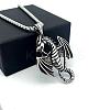 Vintage Punk 304 Stainless Steel Dragon Pendant Necklaces for Men Women LN2860-3