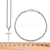 Alloy Cross Pendant Necklaces & Chain Bracelets Sets for Women SJEW-A002-01P-5