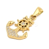 Ion Plating(IP) 304 Stainless Steel Micro Pave Cubic Zirconia Pendants STAS-D112-03G-06-2