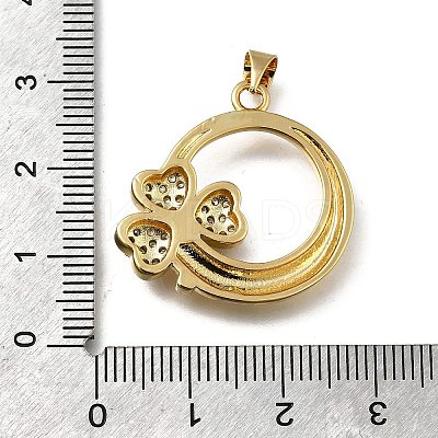 Brass Micro Pave Cubic Zirconia Pendants KK-C090-04B-G-1