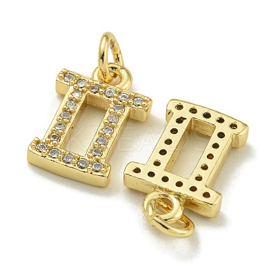 Rack Plating Brass Micro Pave Cubic Zirconia Pendants KK-K386-02E-G-1