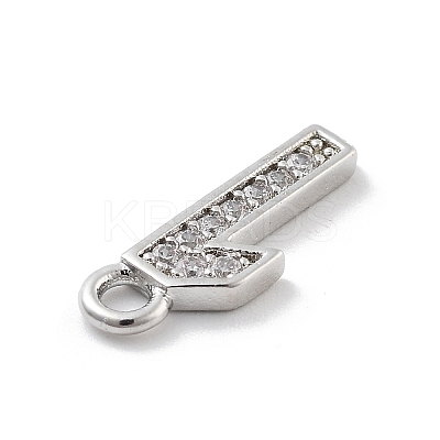Brass Micro Pave Clear Cubic Zirconia Pendants ZIRC-I067-02B-1