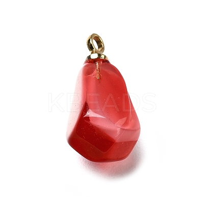 Brass Acrylic Pendants OACR-R006-01G-19-1