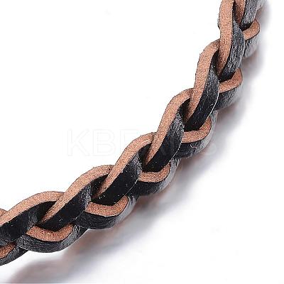Adjustable Braided Leather Cord Bracelets BJEW-P099-21-1