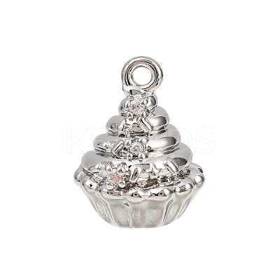 Brass Pave Clear Cubic Zirconia Pendants KK-L238-07P-1