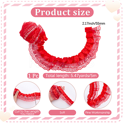 5M Double Polyester Lace Trim for Sewing Decoration OCOR-CY0001-63A-1