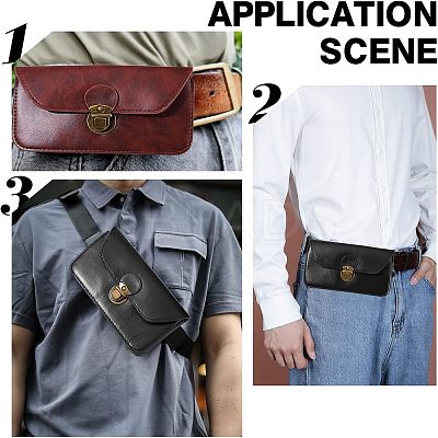 2Pcs PU Leather Waist Bag AJEW-NB0003-40-1
